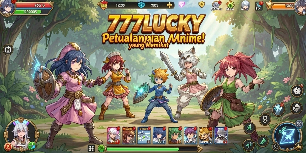 Tangkapan layar gameplay 777LUCKY menampilkan karakter anime dalam aksi pertarungan.
