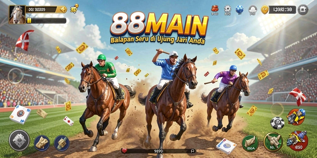Gameplay Racing mendebarkan dengan mobil cepat dan jalur berliku.