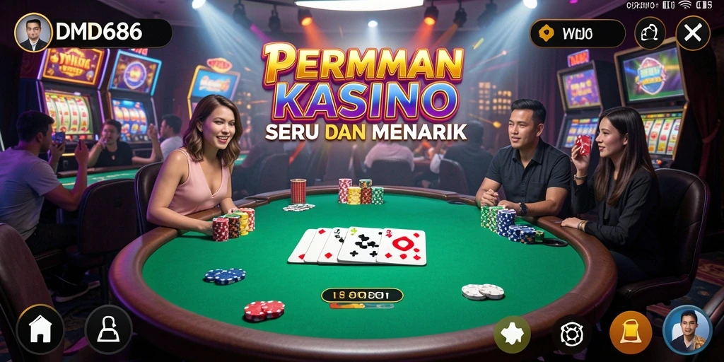 Tampilan menarik dari gameplay Kasino DMD686 di layar smartphone.