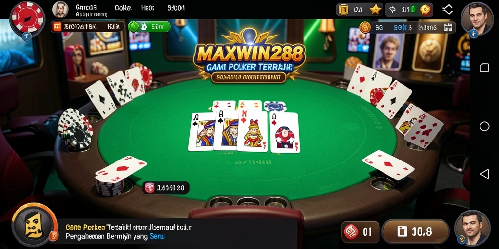 Tampilan gameplay menarik dari MAXWIN288 dengan aksi poker seru.