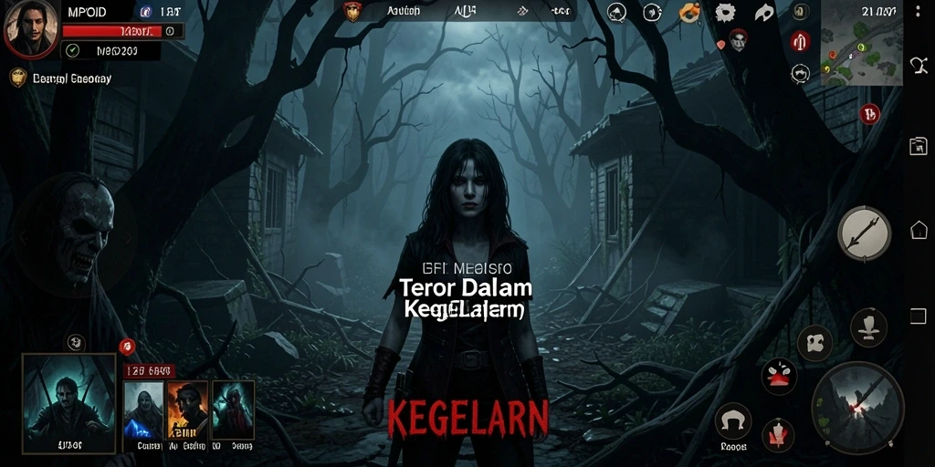 Tangkapan layar MPOID menunjukkan gameplay menegangkan di lingkungan gelap.