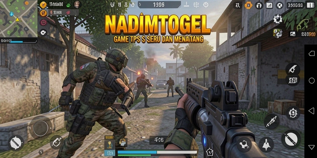 Tampilan gameplay NADIMTOGEL dengan aksi menembak yang seru.