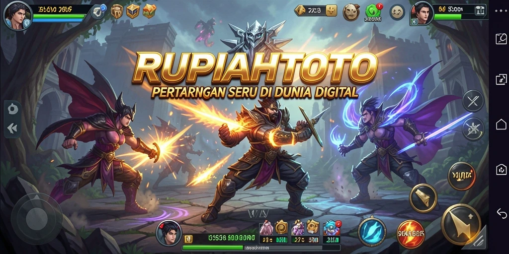 Tampilan gameplay RUPIAHTOTO yang mendebarkan dengan karakter yang beraksi.