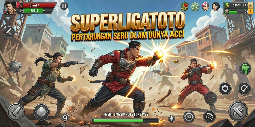 Tangkapan layar menunjukkan pertarungan intens dan grafis memukau dari SUPERLIGATOTO.