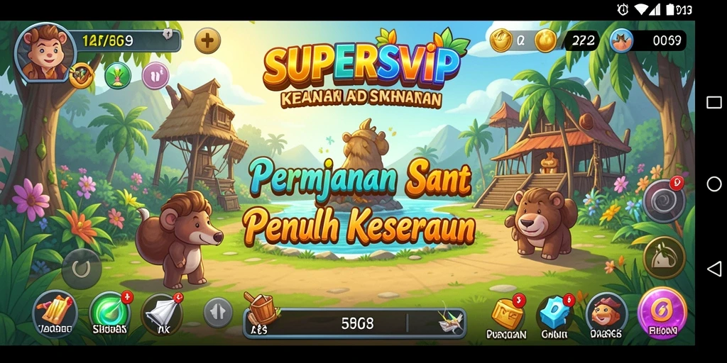 Tampilan gameplay seru dalam SUPERSVIP yang menarik dan menyenangkan.