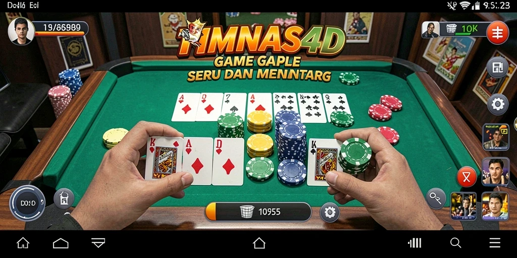 Tampilan gameplay Gaple yang seru dan interaktif di TIMNAS4D.