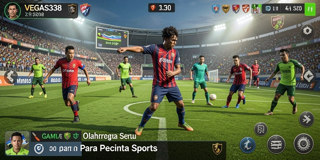 Screenshot utama VEGAS338 menampilkan keseruan pertandingan olahraga.